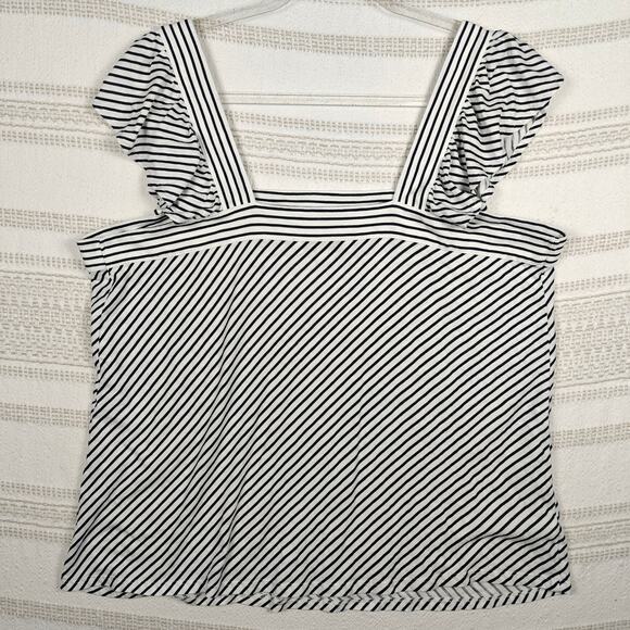 LOFT Navy White Striped Sleeveless Tank Top Women’s XL - Picture 2 of 7